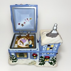 Vintage PartyLite The Night Before Christmas – Musical Tea Light House 🎄