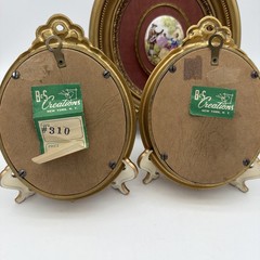 Set of 3 B&S Creations New York Porcelain Cameo Courting Couples In Gold Frames