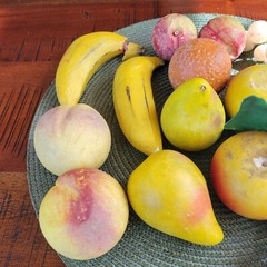 MCM Vintage Alabaster Stone Faux Fruit Artificial 13 pieces Unbranded