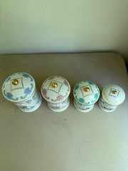 4 Lenox The Carousel Canisters Made Of Fine Porcelain With Gold-filled Trim P1