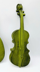 Vintage Set 2 Royal Cast Aluminum Mandolin & Violin Instruments Wall Decor 18″