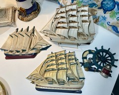 Vintage Burwood Nautical Clipper Ship Wall Plaque Set – Set of 4 – Made in USA