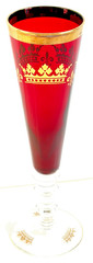 Champagne Glass -Gilded Cranberry -The Jewel House-Germany Antique/Vintage