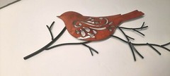 Rustic Bird On Branch Metal Wall Mount 12″ Home Décor Unbranded Pre-owned