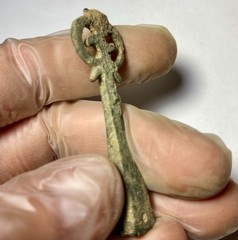 Certified Genuine Antiquity Late Roman Bronze Key Amulet 5th–6th Century AD