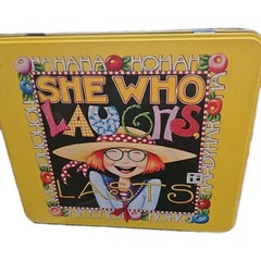 Mary Engelbreit Tin Collectible SHE WHO LAUGHS LAST JCPenney Exclusive
