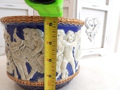 Art Nouveau Eichwald Czech Art Pottery Neoclassical Cobalt Blue/White Jardinere