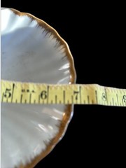 Vintage Sea Shell Trinket Soap Candy Dish White Gold Rim Unbranded Stamped #7716