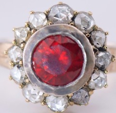 MUSEUM GRADE: Antique Faberge 14k Gold 1.77ct Ruby & 1ct Diamond Ring c1890’s