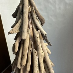 Vtg Large 25″ Driftwood Xmas Pine Tree Hand Crafted Wood Sticks Folkart Rustic