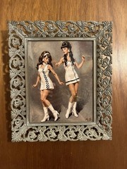 VTG SYROCO Hollywood Regency FRAME Original MCM Style Mod Dancers Print 13×11