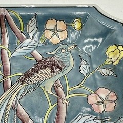 Vintage WBI Chinoiserie Partridge 3 Pc Set – Plate & 2 Trinket Bowls w/ Lids