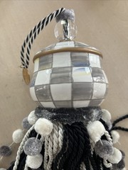 MacKenzie Childs Sterling Check Tassel – Gorgeous – Brand New! With Tags