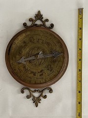 Antique Calendar Astrological Art Horoscope Wall Hanging Decor Broken ***