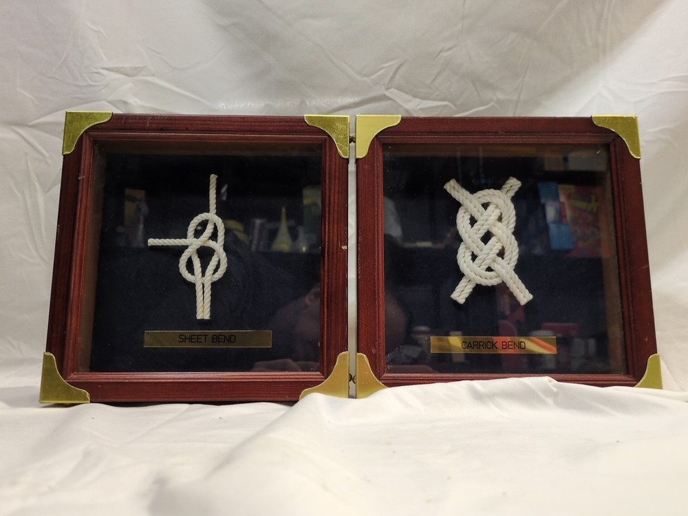 Set Of Two Nautical Knots Display Shadowboxes. Dartmouth Devon Bounty Arts.