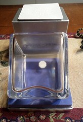 Vintage Snowflakes Etched Square Austria Lead Crystal Candy Dish Candle Holder