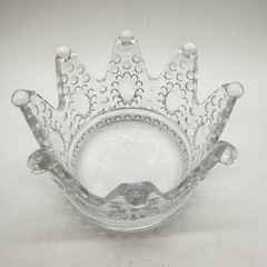 Unbranded Glass Crown Dish Trinket Holder