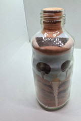 Vintage Southwestern Sand Art In A Bottle Lencois Brazil Souvenir Birds Cross