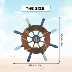 Nautical Wooden Ship Wheel 13″ Wall Art Decor