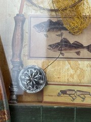 Rustic Canoe Shadow Box Fishing Wall Art – Bass, Lures, & Miniature Oars