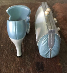 NOS AVON All Dressed Up miniature Ethereal BLUE High Heel SHOE and HANDBAG