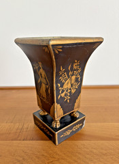 Vintage French Neoclassic Directories Style Toleware / Vase / Flared Cachepot