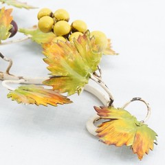 Vintage Italian Tole Metal Bunch Grape Wall Sconce Candleholder 2 Arm