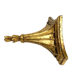 VTG Hollywood Regency Gold Ornate Fluted Wall Shelf Bracket Sconce Corbel