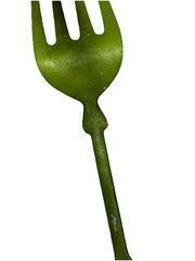 Vintage MCM Fork & Spoon Wall Decor 21” Olive Green Aluminum Cast
