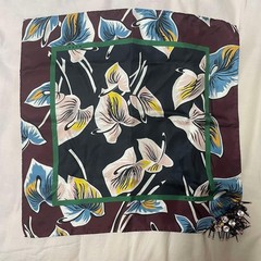 Marni Silk Scarf with Beaded Accessories 43cm x 43cm in Box