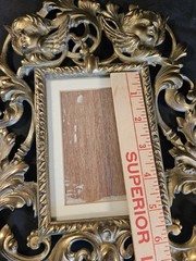 Antique/Vintage Victorian Brass Ornate Frame ANGELS Art Nouveau Flowing Lines