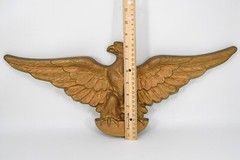 VTG Cast Aluminum Gold Painted Eagle Phoenix Bird Wall Plaque Roquet Antique 21″