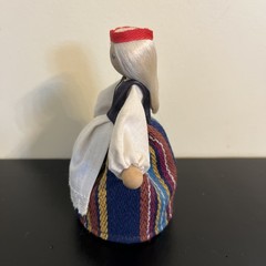 Vintage Estonia Scandinavian Norwegian Holland Norway Wood Doll On Wood Stand