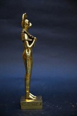 Authentic Ancient Egyptian Antiquities Bastet Cat Gold Leaf Statue Egyptian BC