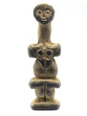 Neolithic Stone Idol Worshiper Figure Ancient Fertility Sculpture Artifact