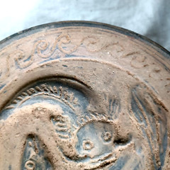 300 BC Amazing Ancient Roman Terracotta Plateful Plate High detailed decorated
