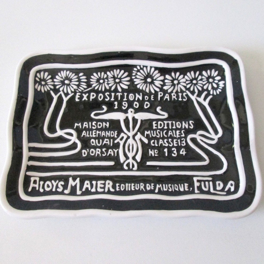 California Pantry Exposition De Paris Ceramic Tray Art Nouveau Style -Flaw-