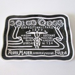 California Pantry Exposition De Paris Ceramic Tray Art Nouveau Style -Flaw-
