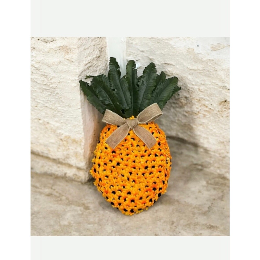 Handmade by me Pineapple Door Wreath From Sunflowers