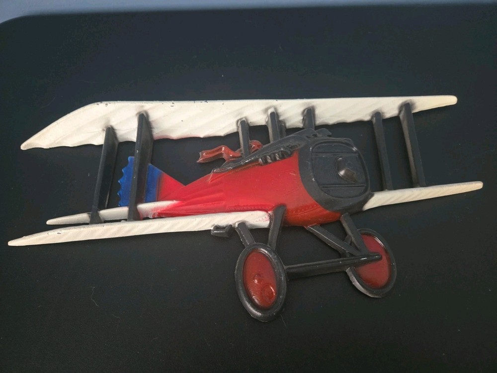 Vintage Sexton USA 1975 Cast Iron Air Plane Wall Hanging Decor Red & White 11×6