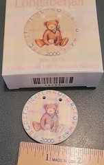 LONGABERGER 2000 Baby Alphabet Teddy Tie-On Trim Your Basket NIB 36293
