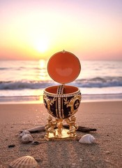 Faberge eggs Imperial Royal Handmade Fabergé egg Trinket 24k Gold 300 Swarovki