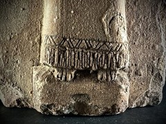 LARGE ASSYYRIAN STONE CARVED PLAQUE DEPICTING MALE RULER UNDER THE SUN AND STARS