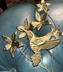 Vintage MCM Metal Hummingbird & Flower 3D Wall Art Decor – Homco
