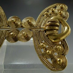 Pre Columbian STYLE Tairona Tumbaga Noserings Converted Belt Buckle ca. 20th c.