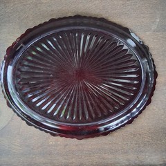 Avon Cape Cod 1876 Collection Ruby Red Serving Platter 13″