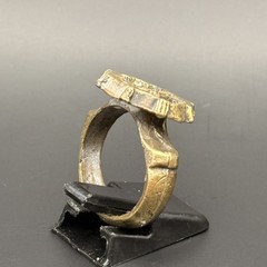 Ancient near eastern Roman Ring bronze ring with engraved bezel Size 7 Ring