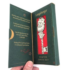 LONGABERGER PEWTER SANTA KEY NEW IN BOX