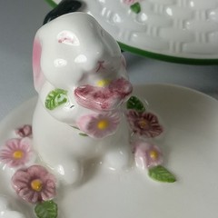 VTG Avon 1985 bunny trinket dish WEISS BRAZIL&Avon Bunny Collection plate7″ 1994