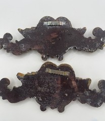 Pair of Antique gold wall pediments ft neoclassical cherubs – French